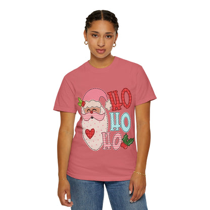 Festive Santa T-shirt | Ho Ho Ho Holiday Tee for Christmas, Unisex Gift, Casual Wear, Family Holiday Fun, Seasonal Apparel