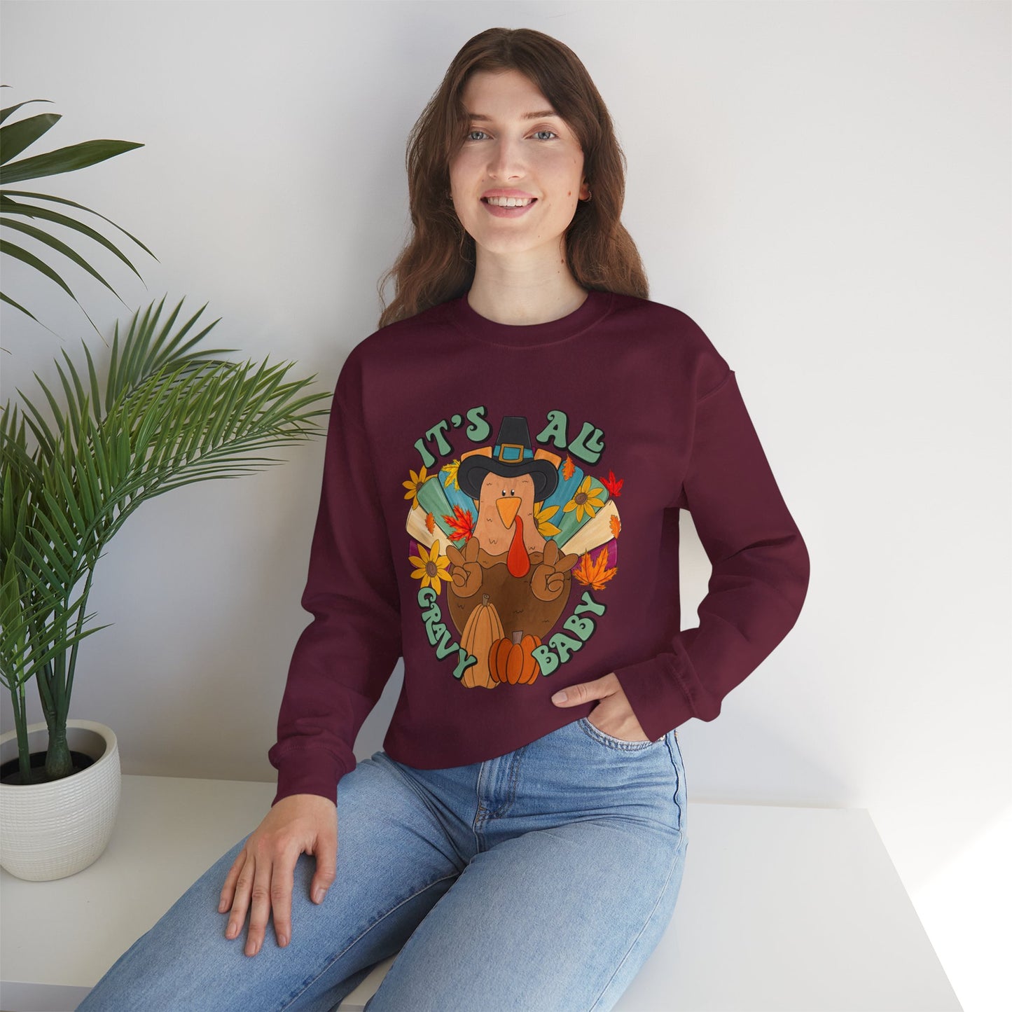 Thanksgiving Turkey Sweatshirt, Cozy Fall Sweater, Unisex Crewneck, Holiday Gift, Autumn Apparel, Thanksgiving Outfit