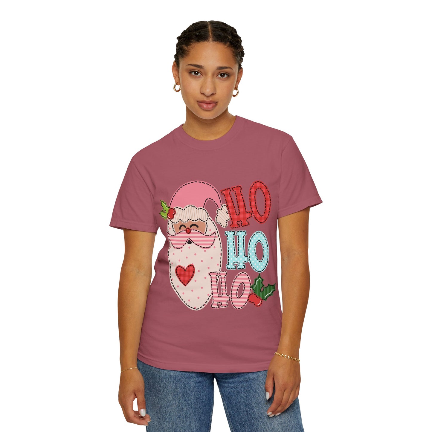 Festive Santa T-shirt | Ho Ho Ho Holiday Tee for Christmas, Unisex Gift, Casual Wear, Family Holiday Fun, Seasonal Apparel