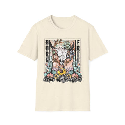 Born Free and Untamed Graphic T-Shirt, Unisex Softstyle Tee, Bohemian Clothing, Nature Lover Gift, Festival Wear, Outdoorsy Style