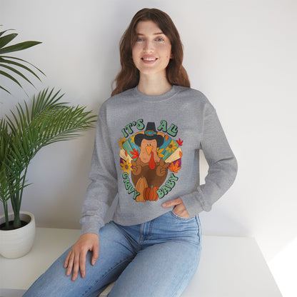Thanksgiving Turkey Sweatshirt, Cozy Fall Sweater, Unisex Crewneck, Holiday Gift, Autumn Apparel, Thanksgiving Outfit