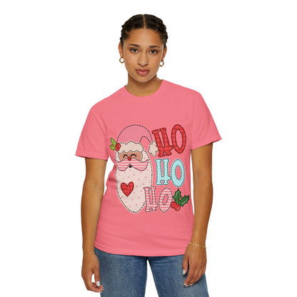 Festive Santa T-shirt | Ho Ho Ho Holiday Tee for Christmas, Unisex Gift, Casual Wear, Family Holiday Fun, Seasonal Apparel