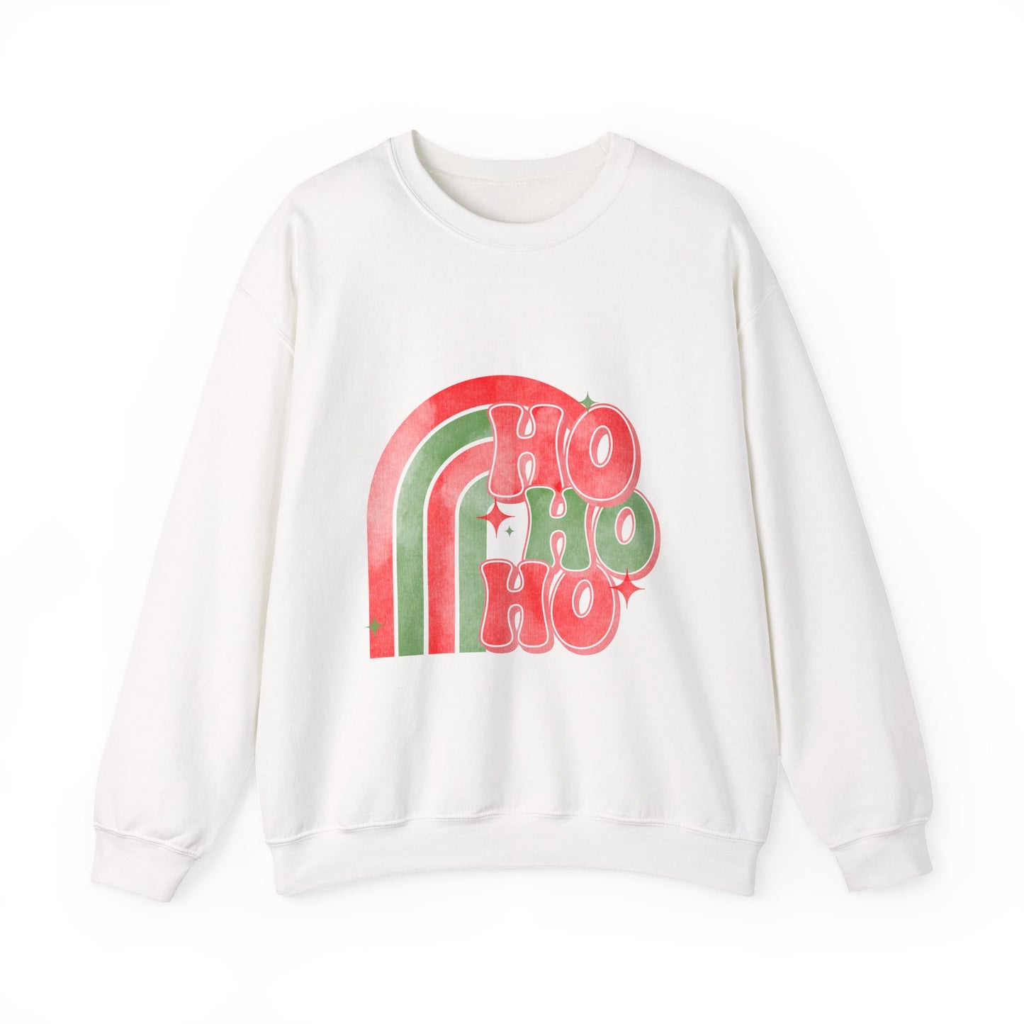 Festive Rainbow Sweatshirt, Cozy Winter Gift, Holiday Apparel, Unisex Crewneck, Cute Christmas Fashion, Winter Cheer Clothing