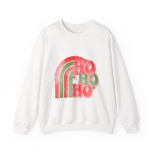 Festive Rainbow Sweatshirt, Cozy Winter Gift, Holiday Apparel, Unisex Crewneck, Cute Christmas Fashion, Winter Cheer Clothing