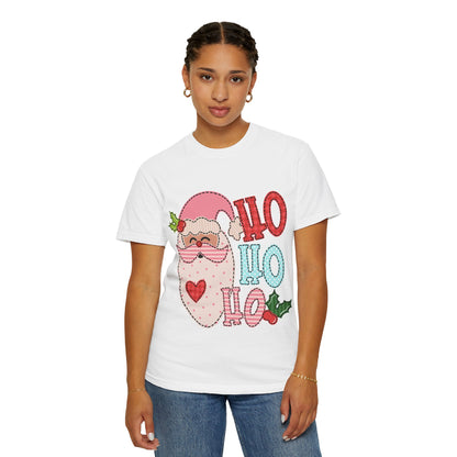 Festive Santa T-shirt | Ho Ho Ho Holiday Tee for Christmas, Unisex Gift, Casual Wear, Family Holiday Fun, Seasonal Apparel
