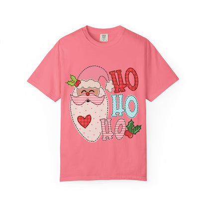 Festive Santa T-shirt | Ho Ho Ho Holiday Tee for Christmas, Unisex Gift, Casual Wear, Family Holiday Fun, Seasonal Apparel