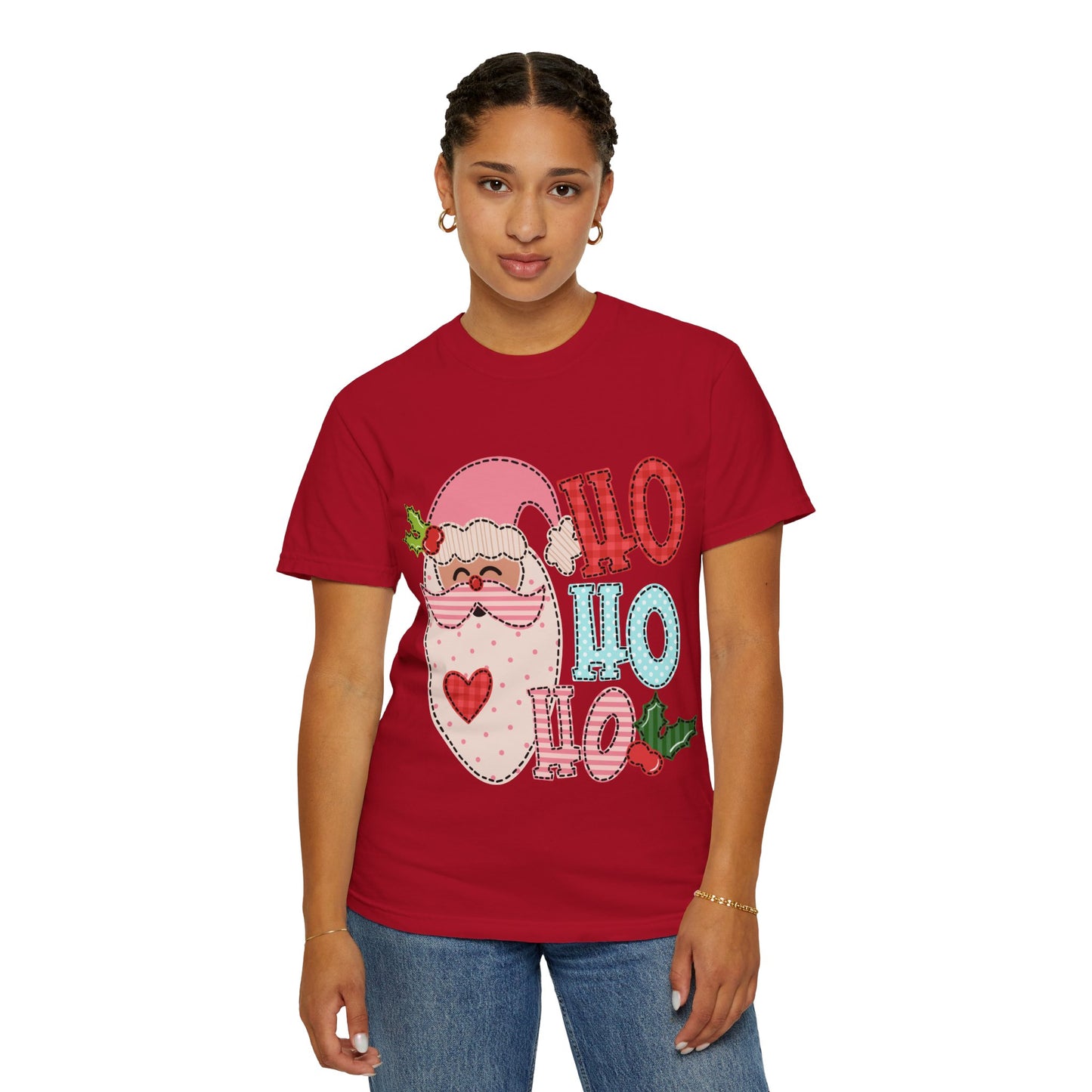 Festive Santa T-shirt | Ho Ho Ho Holiday Tee for Christmas, Unisex Gift, Casual Wear, Family Holiday Fun, Seasonal Apparel