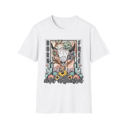 Born Free and Untamed Graphic T-Shirt, Unisex Softstyle Tee, Bohemian Clothing, Nature Lover Gift, Festival Wear, Outdoorsy Style