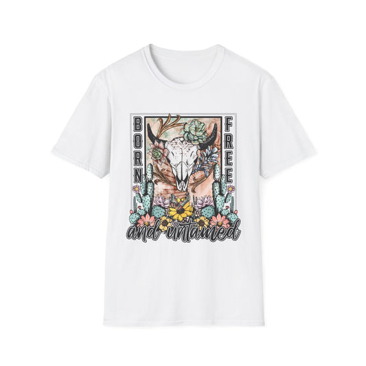 Born Free and Untamed Graphic T-Shirt, Unisex Softstyle Tee, Bohemian Clothing, Nature Lover Gift, Festival Wear, Outdoorsy Style