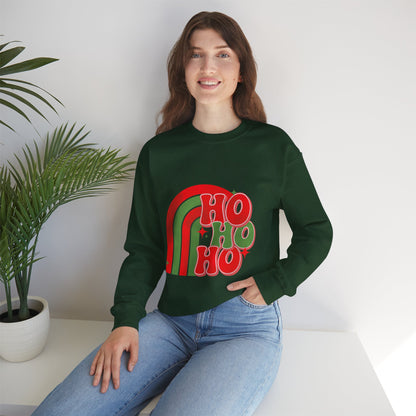 Festive Rainbow Sweatshirt, Cozy Winter Gift, Holiday Apparel, Unisex Crewneck, Cute Christmas Fashion, Winter Cheer Clothing