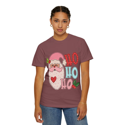 Festive Santa T-shirt | Ho Ho Ho Holiday Tee for Christmas, Unisex Gift, Casual Wear, Family Holiday Fun, Seasonal Apparel