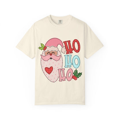 Festive Santa T-shirt | Ho Ho Ho Holiday Tee for Christmas, Unisex Gift, Casual Wear, Family Holiday Fun, Seasonal Apparel