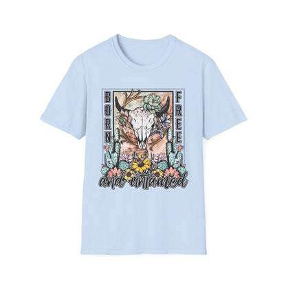Born Free and Untamed Graphic T-Shirt, Unisex Softstyle Tee, Bohemian Clothing, Nature Lover Gift, Festival Wear, Outdoorsy Style