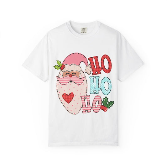 Festive Santa T-shirt | Ho Ho Ho Holiday Tee for Christmas, Unisex Gift, Casual Wear, Family Holiday Fun, Seasonal Apparel